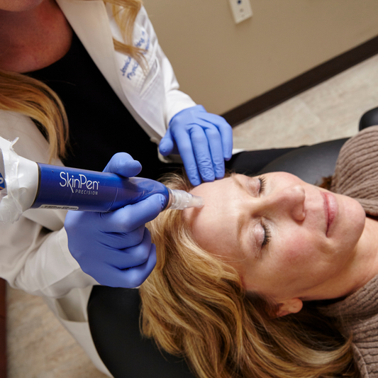 Microneedling with PRP treatment to rejuvenate skin and boost collagen at Modern Radiance Oregon spa.