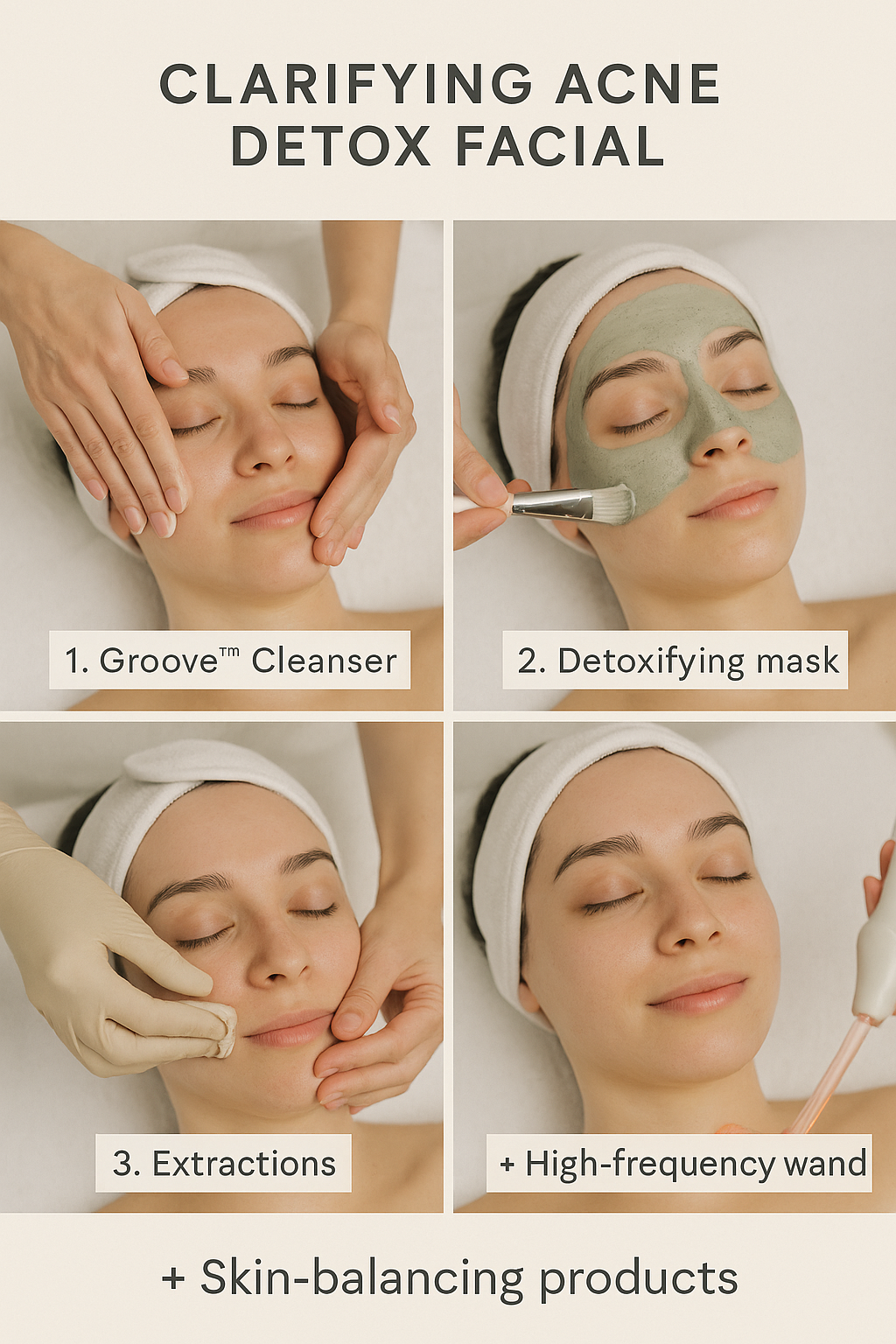 Clarifying Acne Detox Facial with High Frequency and Deep Extractions