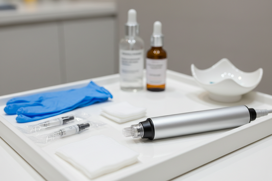 Microneedling device and PRP treatment tools for face and neck skin rejuvenation at Modern Radiance Oregon.