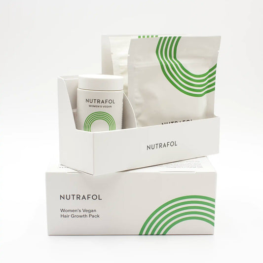 Nutrafol Women’s Vegan Hair Growth supplement pack for hair health available at Modern Radiance Oregon.
