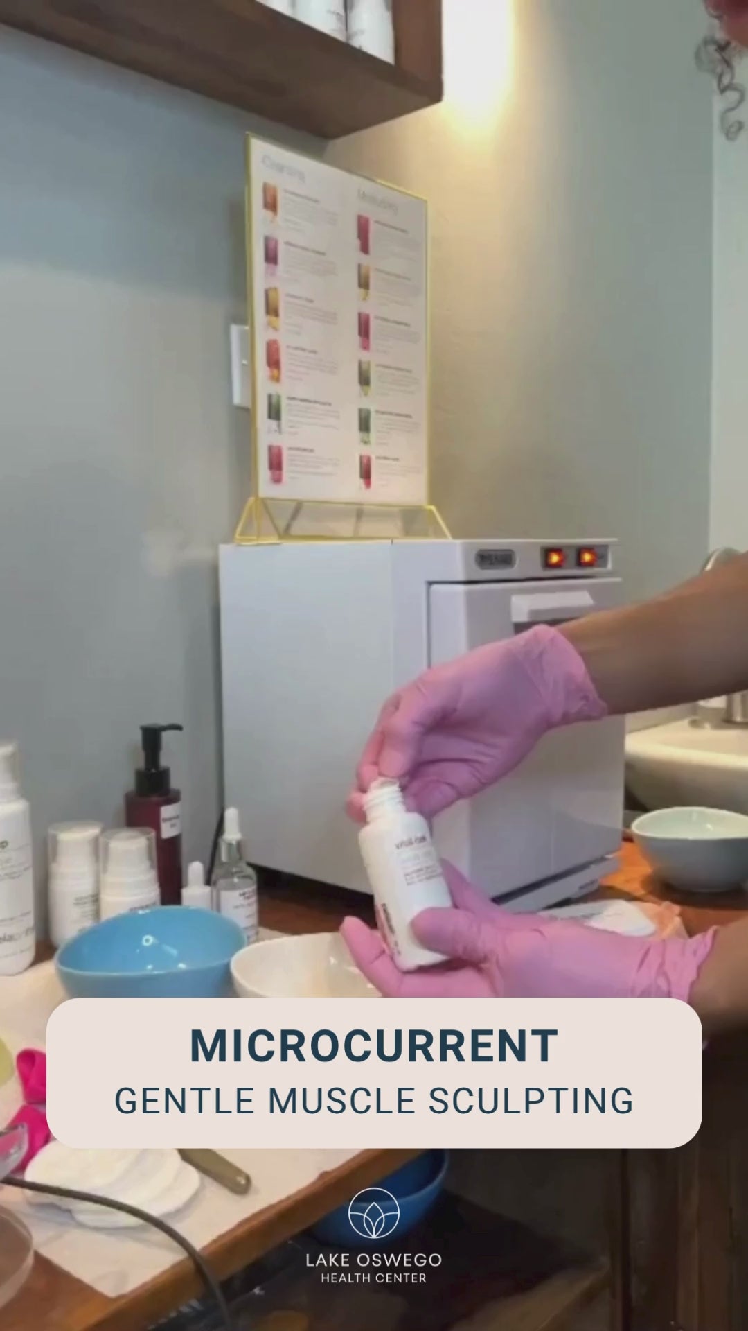Load video: Esthetician providing professional skincare services at Lake Oswego Health Center. Clean, holistic treatments with ozonated products for radiant, healthy skin in Lake Oswego.